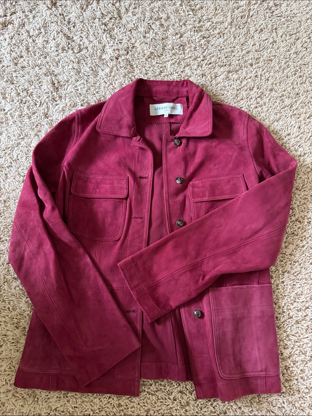 Gerard Darel Deep Berry Suede Jacket
